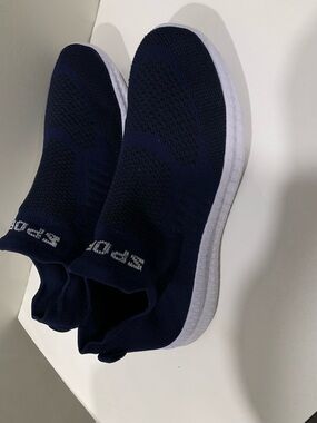 Sporto Navy Blue Knit Slip-On Sneakers